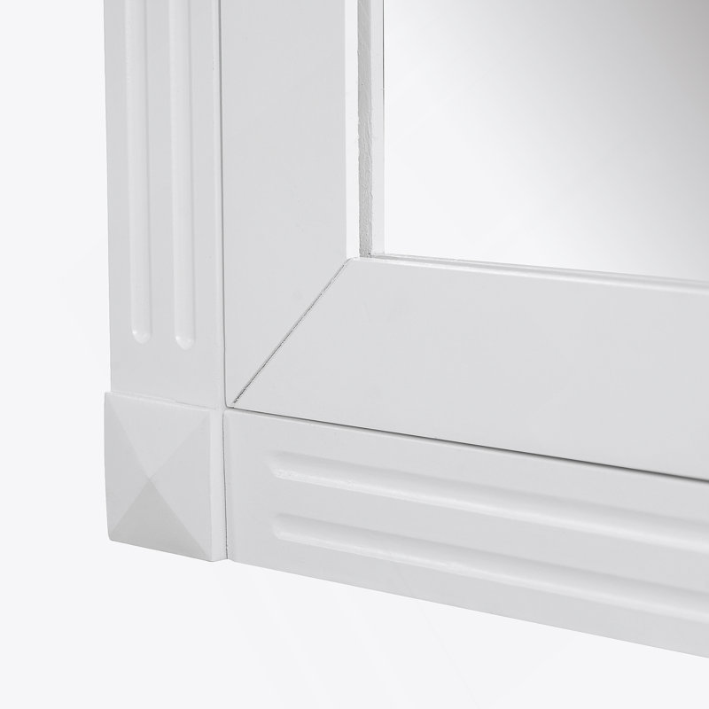 Armoire de rangement murale pour salle de bain, armoire de toilette avec miroir et 2 tablettes réglables, White