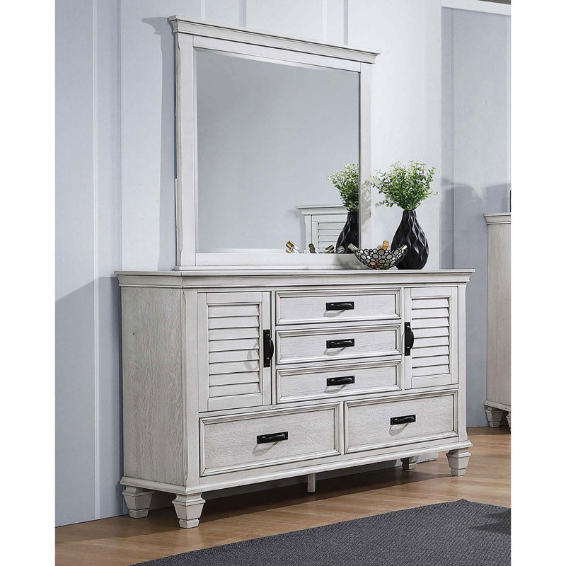 Ensemble de commode 5 tiroirs avec miroir Lockeford