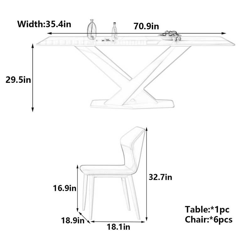 Tarece, 29.5"H x 70.9"L x 35.4"W