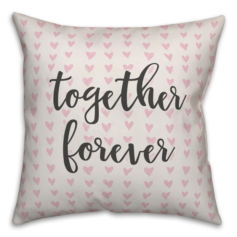  Coussin décoratif 16 po Together Forever in Hearts, Coussin décoratif
