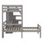 Lit mezzanine avec lit autonome, escalier de rangement, bureau, tablettes et tiroirs-1089740256