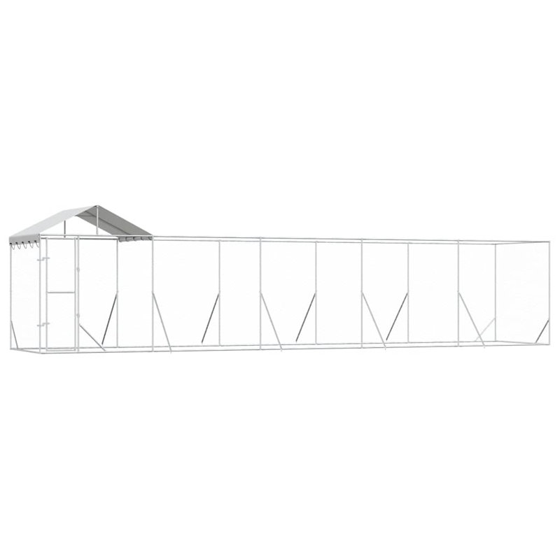 Grand chenil d'extérieur en acier galvanisé pour chien 32,8 x 6,6 x 8,2 pi