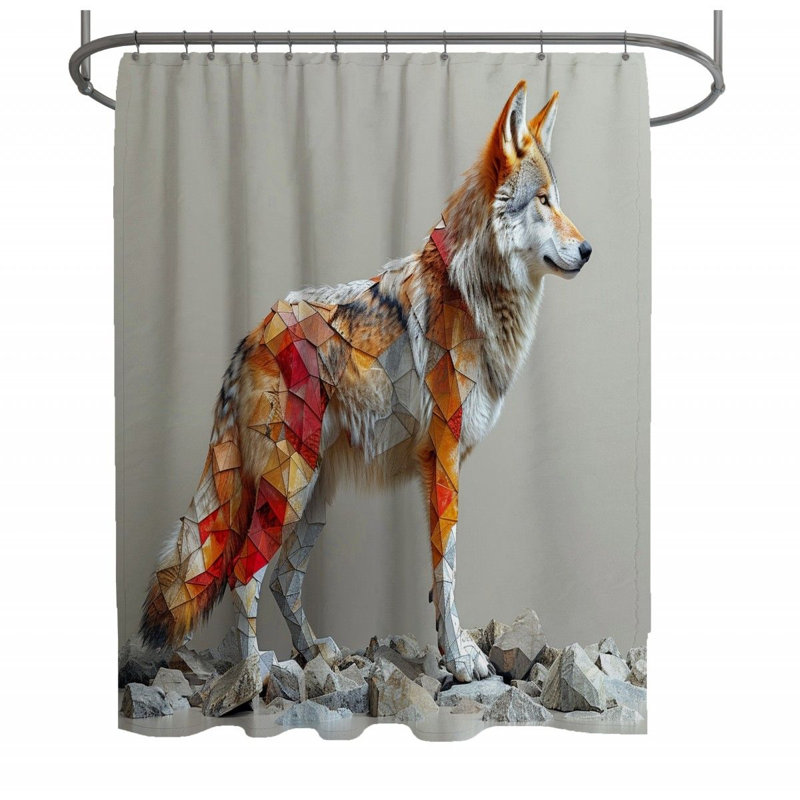 Rideau de douche Wolf - Animal Bathroom Decor_12414, H 83 po x l 70 po
