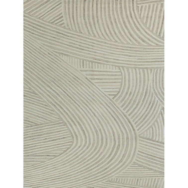 Entro Handmade New Zealand Wool Beige/Ivory Area Rug
