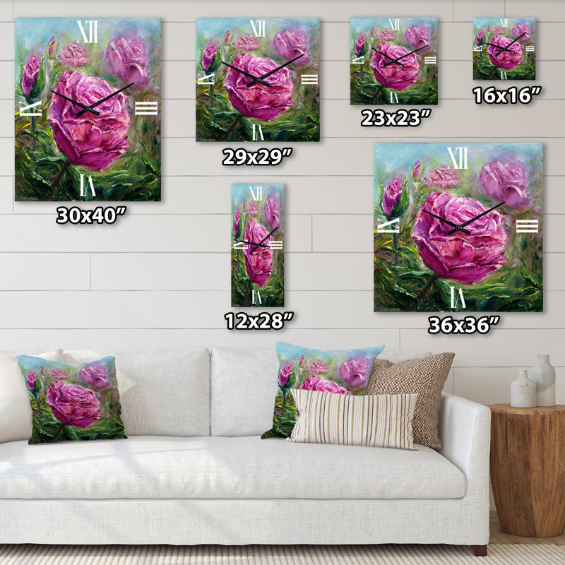 Horloge murale Bouquet de pivoines, Moyen