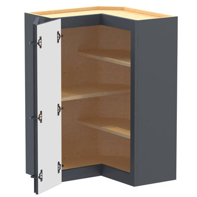 Gallery Express Haven Plywood Assembled 24 in W X 24 in D X 36 in H Corner Diagonal Kitchen Cabinet Left in Onyx
