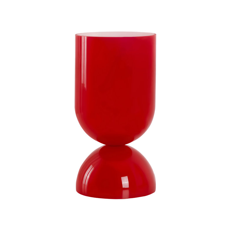 9" Modern Glass Table Lamp with E12 Base & In-Line On/Off Switch – Compact Accent Lighting for Bedroom or Living Room, Red