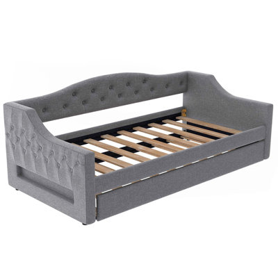 Upholstered Twin Xl Size Daybed With Led Belt And Trundle by Latitude Run