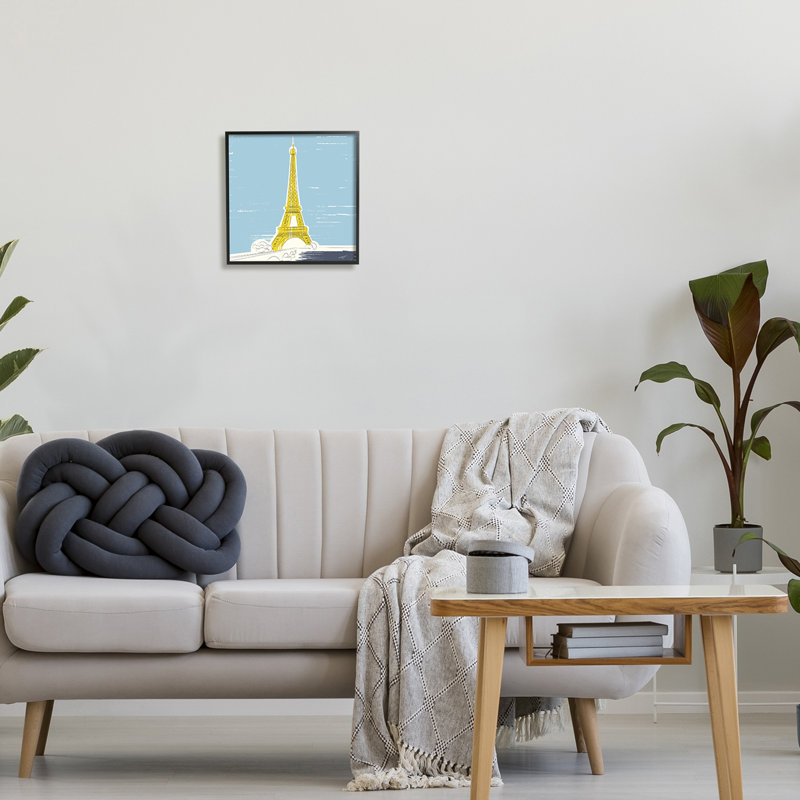 Architecture de la Tour Eiffel, H 12 po x l 12 po x P 1,5 po, Giclée encadrée noir minuit