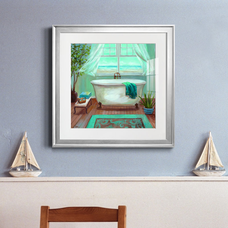 Douce brise I - peinture encadrée, H 22,5 po x l 22,5 po x P 1,5 po, Papier avec cadre argenté