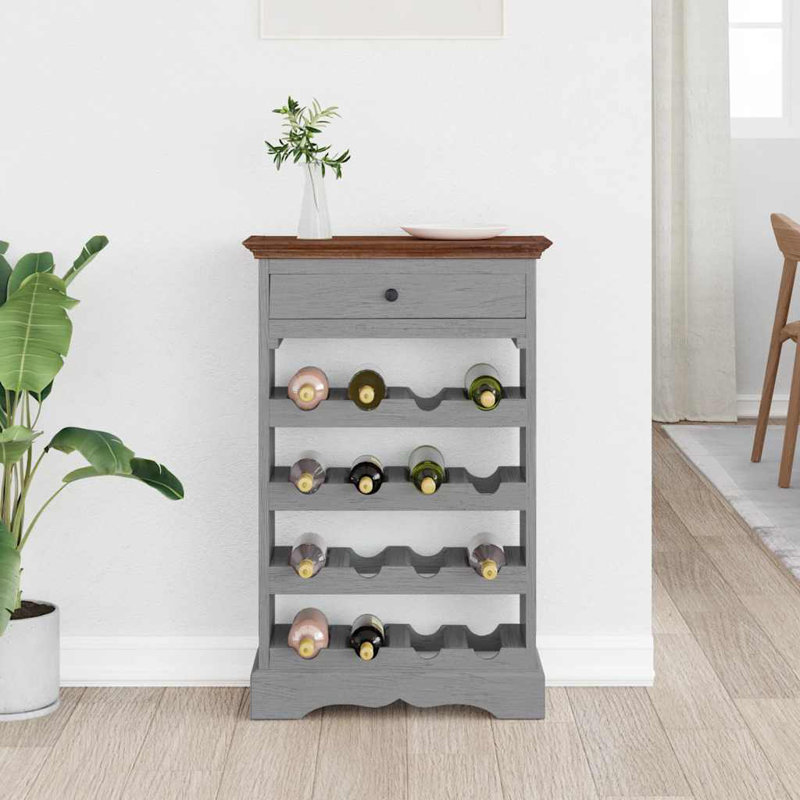 vidaXL Wine Rack Solid Mahogany Wood 21.7"x9.1"x33.5"