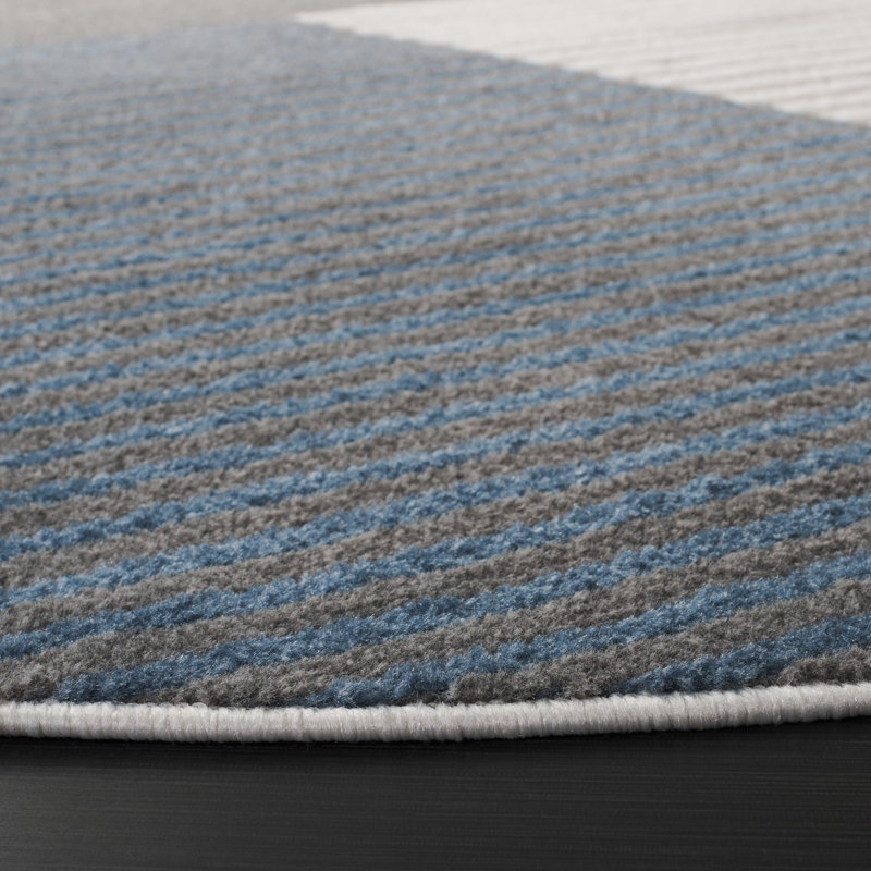 Pyramid Performance Striped Rug, Round 6'7"