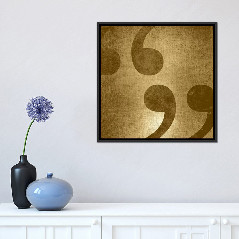 « the type quotes », impression sur toile, H 18 po x l 18 po x P 1,5 po, Toile avec cadre noir, Pas de tapis