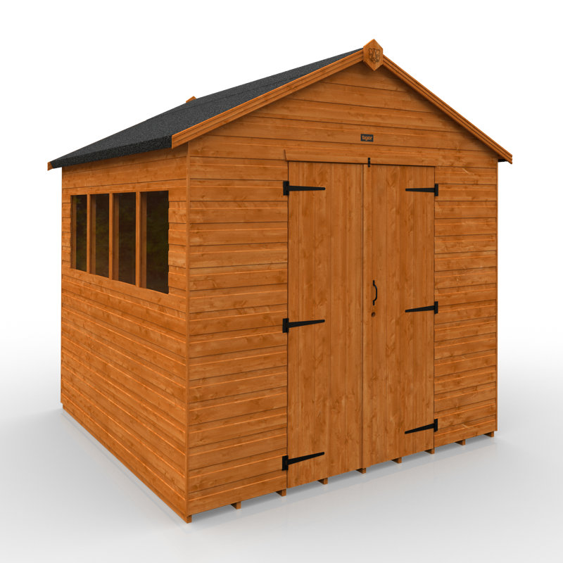 Tiger Tongue and Groove Apex Wooden Shed, 254cm H x 234cm W x 234cm D