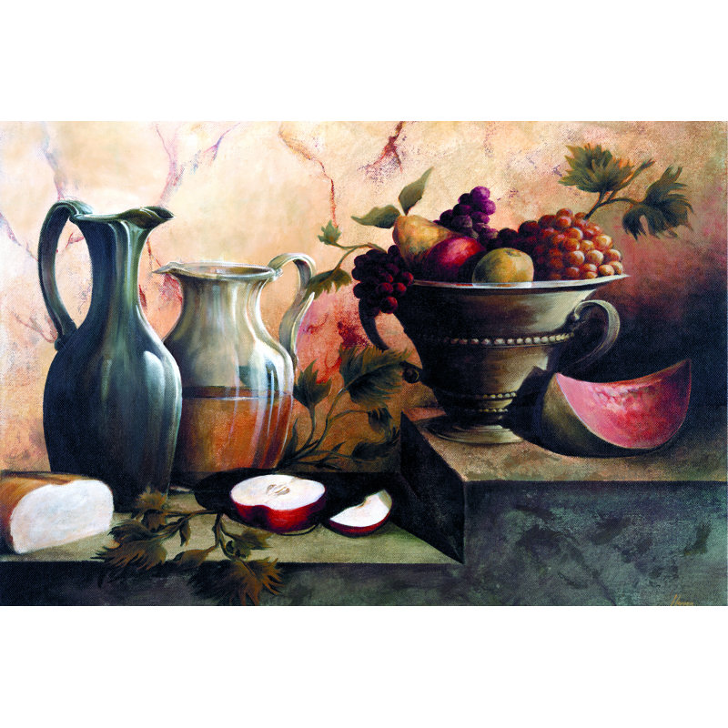 Traditional Still Life 1 Piece Wrapped Canvas Painting, 20cm H x 30cm W x 3.8cm D
