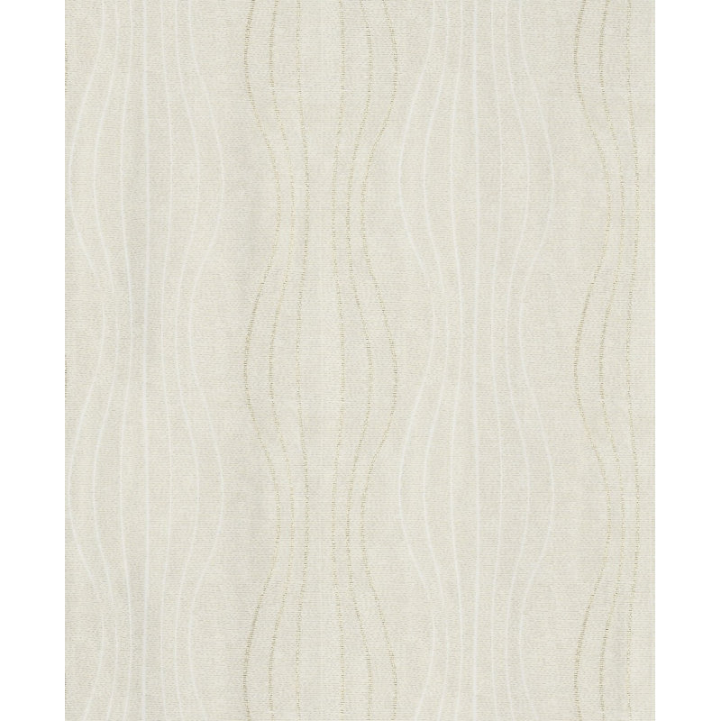 Brinnly Striped Rectangular Throw Pillow Cover, Cream/Gold