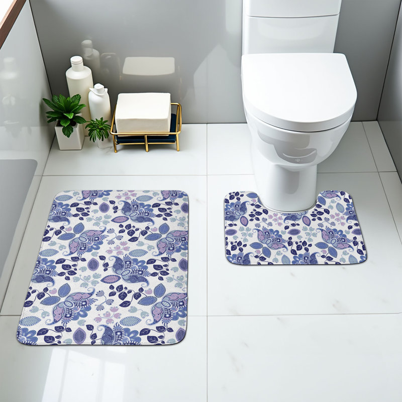  Tapis de salle de bain motif cachemire 2 pièces Paisley