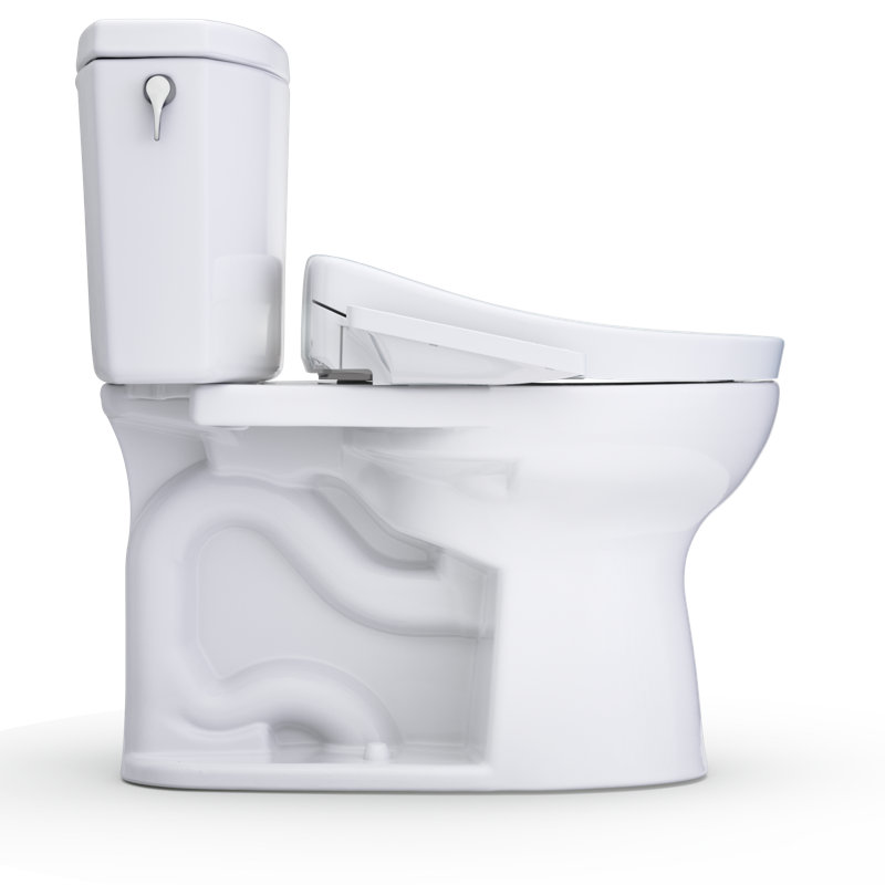 TOTO® WASHLET+® Drake® II 1G® Two-Piece Elongated 1.0 GPF Toilet and WASHLET+® S2 Bidet Seat, Cotton White - MW4543346CUFG#01