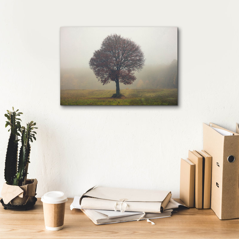 «Epic Graffiti», arbre dans la brume, par Iorg Vitomirov, art mural sur toile, H 12 po x l 18 po x P 0,75 po
