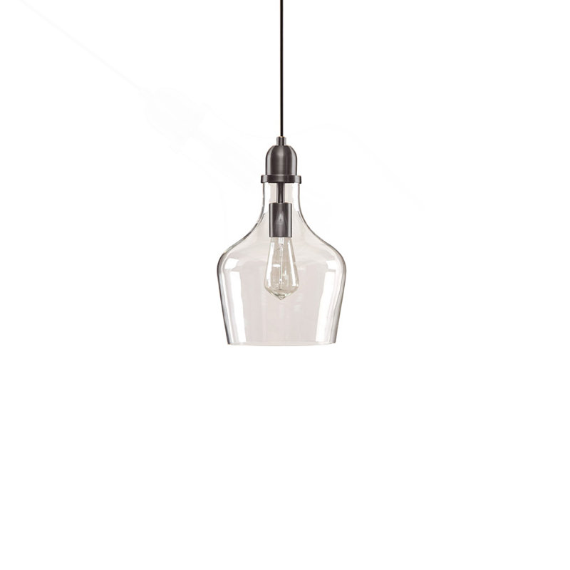 Glass Pendant Bell Shaped, Black