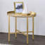 Table de bout ronde avec plateau, chêne et or