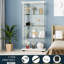 Vitrine en verre avec tablette et 2 portes, bibliothèque avec éclairage à DEL pour chambre à coucher, salon