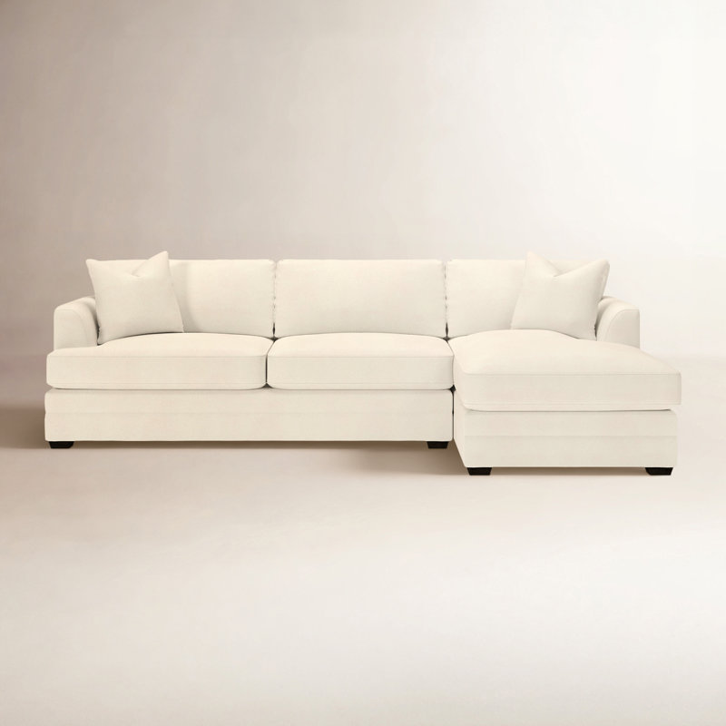 Edan 2-Piece Upholstered Chaise Sectional, Cruise Adrift, Bayou Natural Canvas