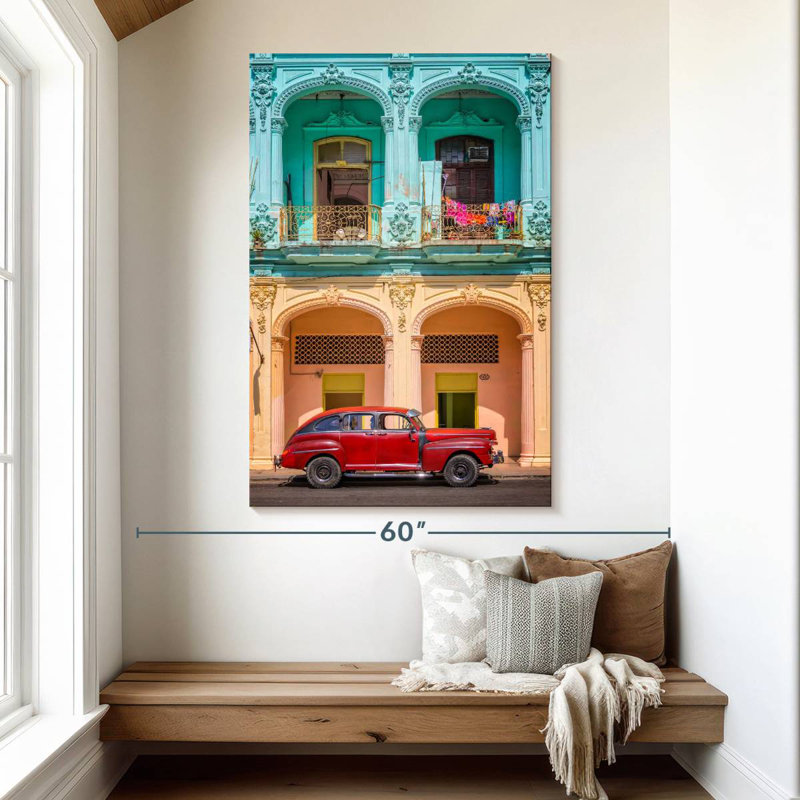 Mehar, bâtiment coloré de Cuba, H 51 po x l 34 po
