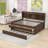 Full Size Wooden Daybed with Built-in Bookshelves, Storage Drawers, Twin Trundle-28421646