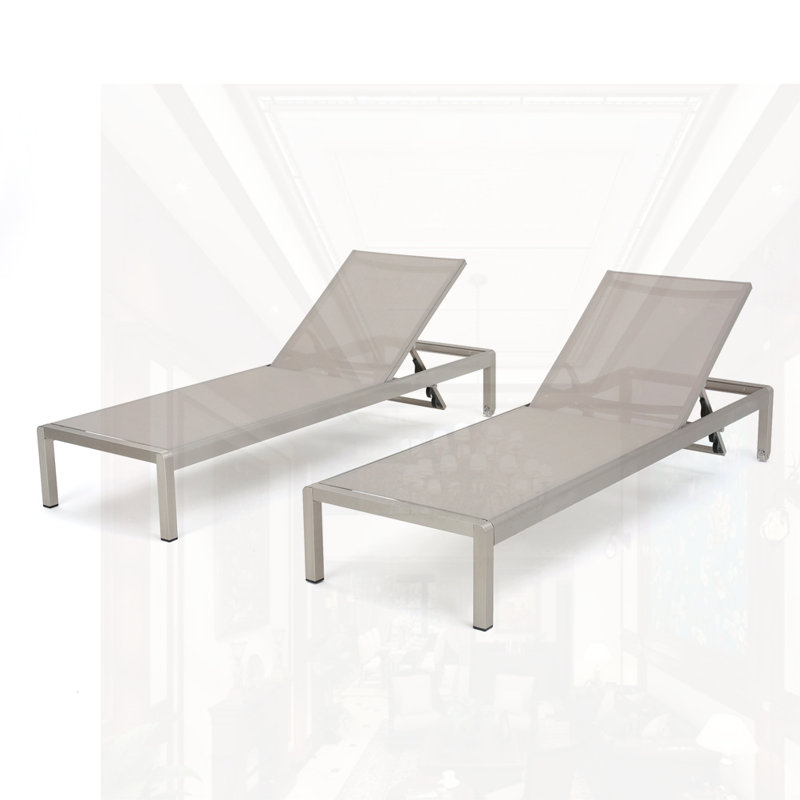 Outdoor Chaise Lounge, Gray, 2