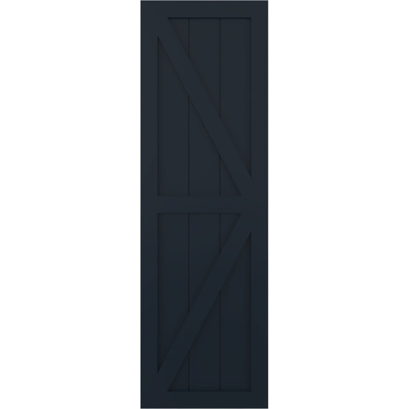 True Fit PVC deux panneaux de ferme à fixation fixe avec barre en Z, Bleu nuit sans étoile, 15", 65"