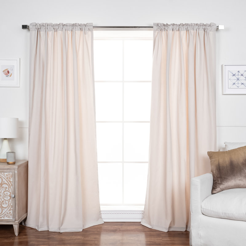 Desma Cotton Blend Curtain, 52" W x 84" L, Greige