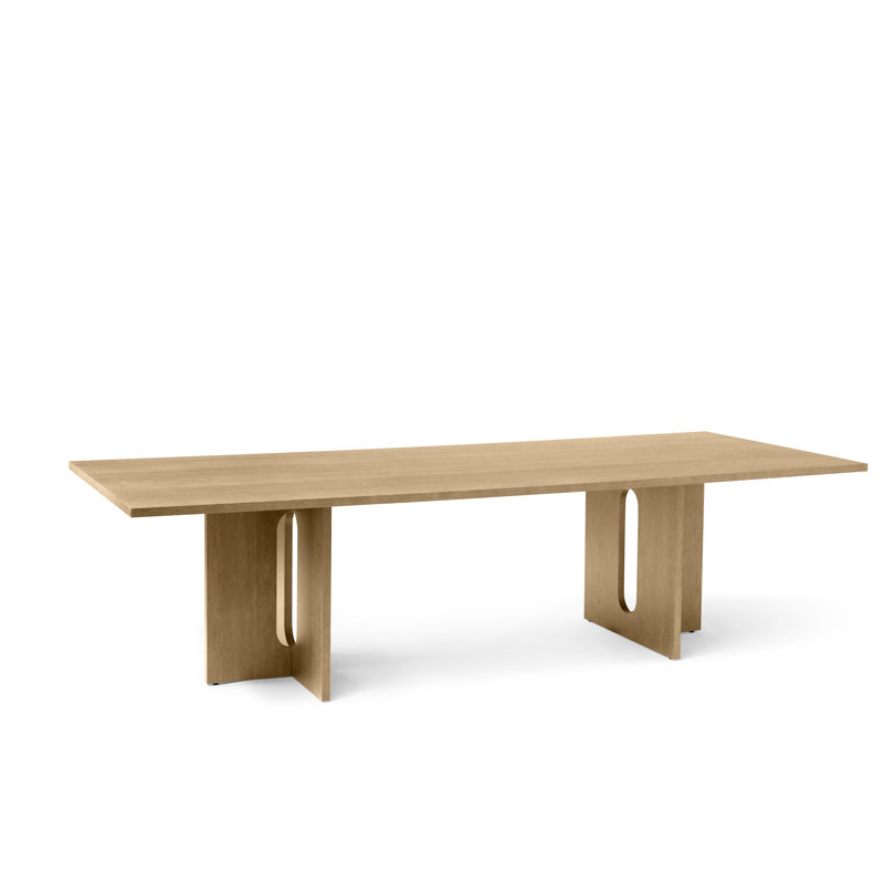 Androgyne Solid Oak Dining Table, Natural Oak, 42.9" W x 109.4" L