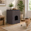 Meuble à litière caché avec tiroir coulissant, armoire de toilette pour chat et table d'appoint, blanc-710537977