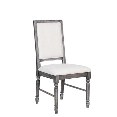 Leventis Cream Linen & Weathered Gray Finish Side Chair (Set Of 2)