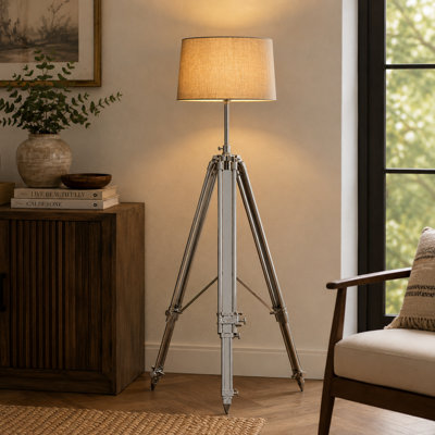 Briggs 95cm Chrome Tripod Floor Lamp