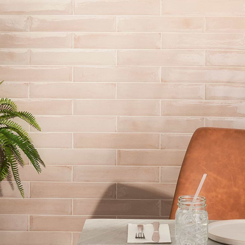 Paint 3x16 Glossy Porcelain Tile, Rosa Pink