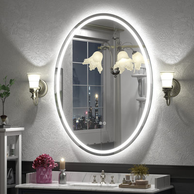 Miroir ovale en verre trempé anti-buée Aevar