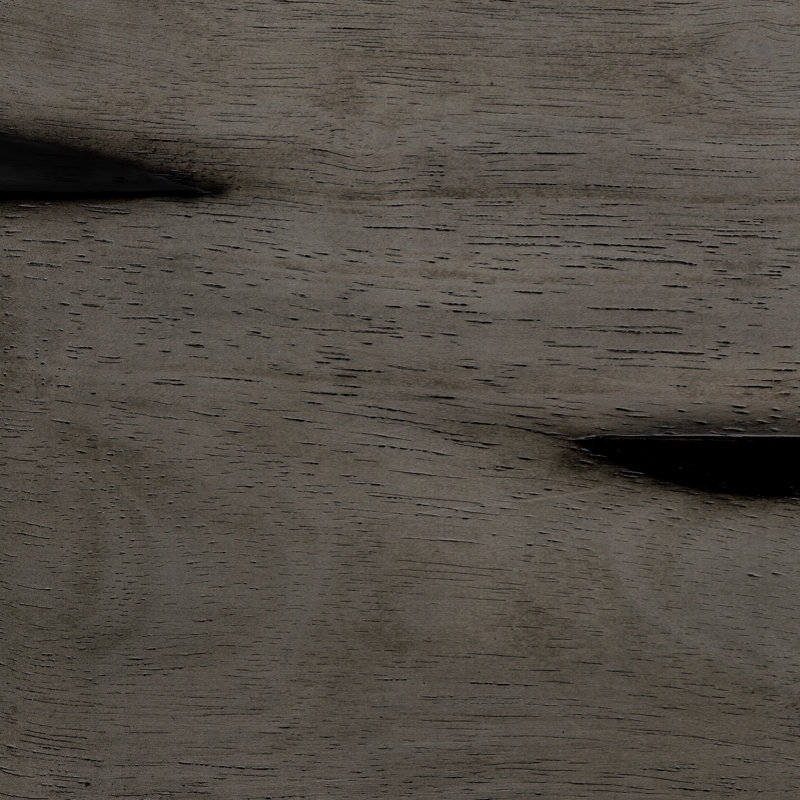 Table rectangulaire à hauteur de comptoir en bois massif, aspect gris vieilli, 6 sièges en bois, pouvant accueillir des personnes pour manger