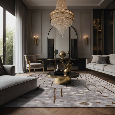 Tapis gris soyeux et moelleux