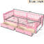 Lit plateforme simple rose TG-486083950