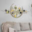 Large Decorative Metal Wall Clock, 40" Wide, Silent Gold Accent Home Office Decor