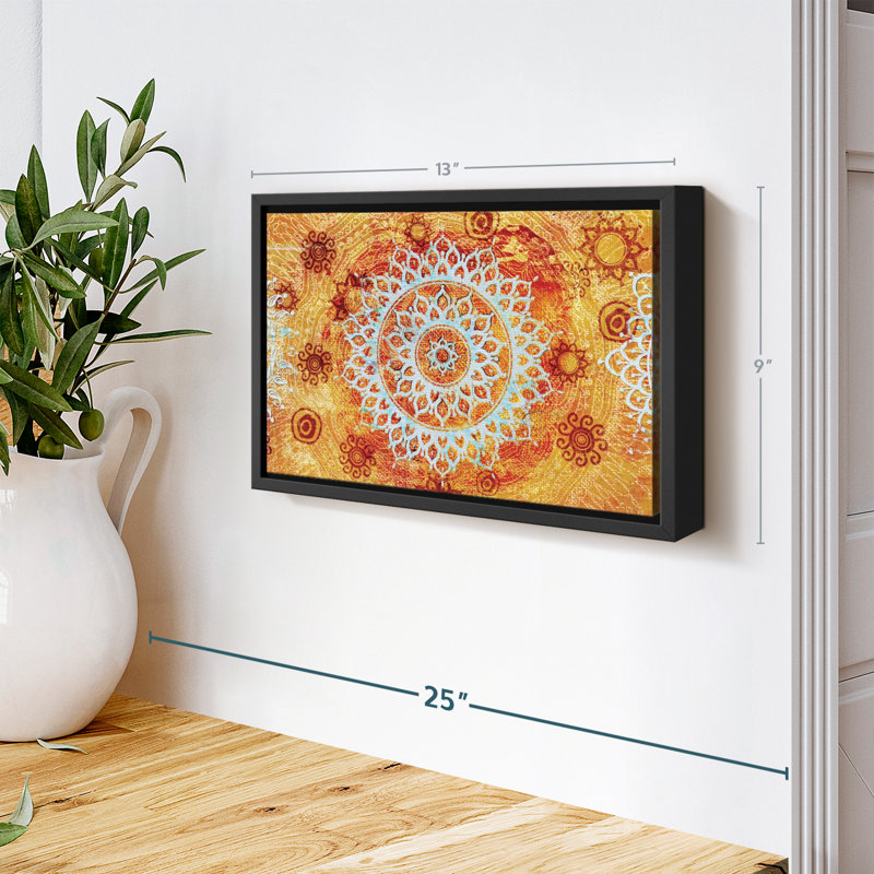 «Sun Like Mandala Symbols Wall Art», H 13 po x l 9 po