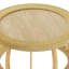 Table basse ronde ronde en bois massif de 35,43 po avec pieds courbés et table d'appoint Boho pour salle à manger, cuisine et salon, naturel-129764149