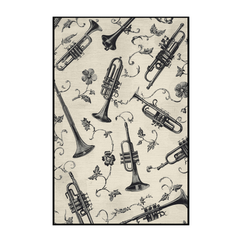 Tapis beige délavé à la machine Orfelinda, 7 x 10