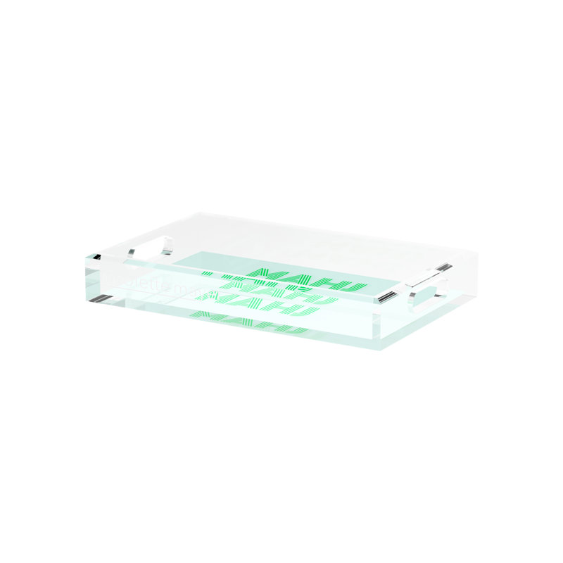 Mahjong Abstract Decorative Tray, 12.5"W x 7.75"D x 2"H, Green, Rectangle