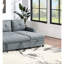 Canapé modulaire en polyfibre à accoudoir carré avec lit escamotable et méridienne de rangement avec coussin de dossier moderne gris noir