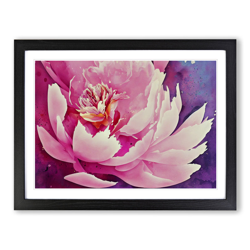 Amazing Peony Flower - Framed Print, Black Framed, 25cm H x 34cm W x 2cm D