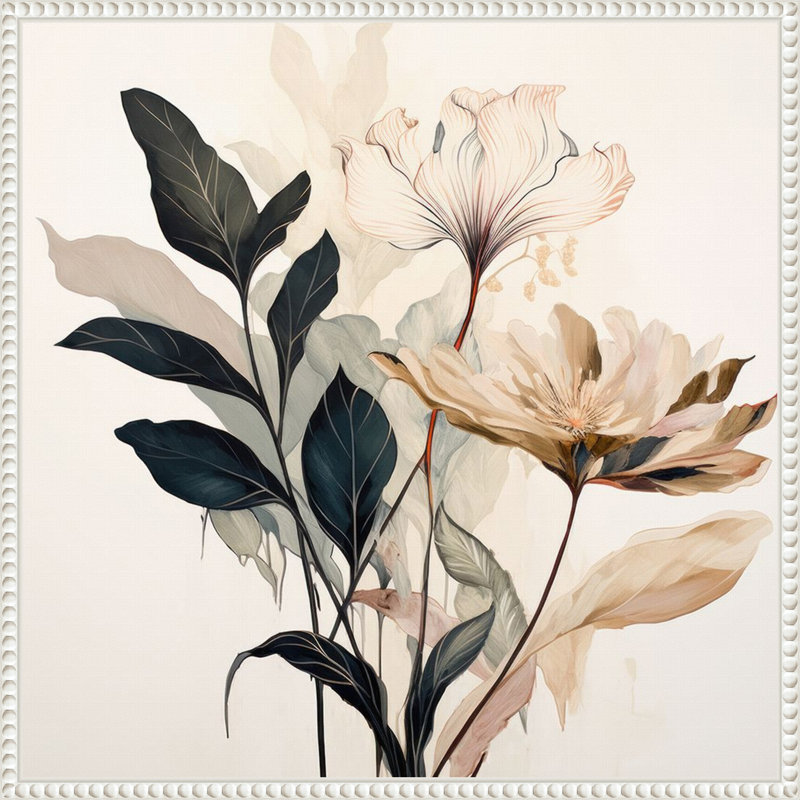 "Whimsical Blossoms II" par Lazar studio, reproduction d'art sur toile encadrée, H 22 po x l 22 po