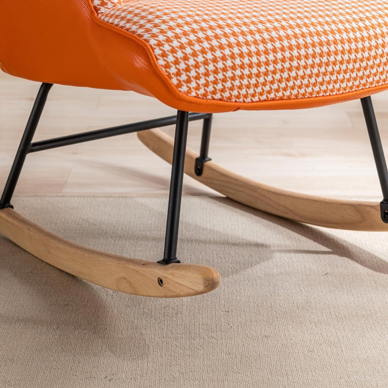 Fauteuil capitonné de 25,6 po Margrate, Cuir orange
